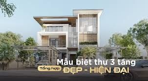 Mẫu biệt thự 3 tầng hiện đại