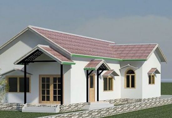 Mẫu nhà cấp 4 có gác lửng 5×15 mái thái