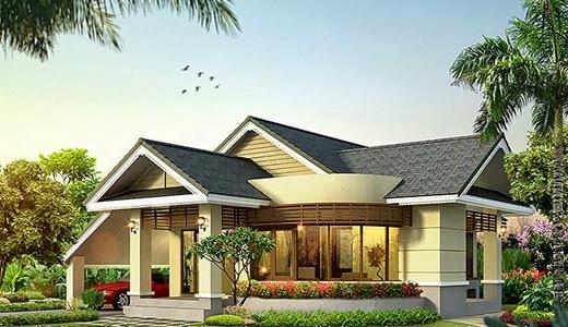 Thiết kế xây nhà cấp 4 5x12m có 2 phòng ngủ mái thái